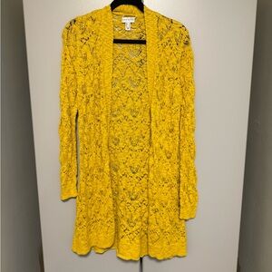 Susan Graver Sweater Cardigan Large Open Weave